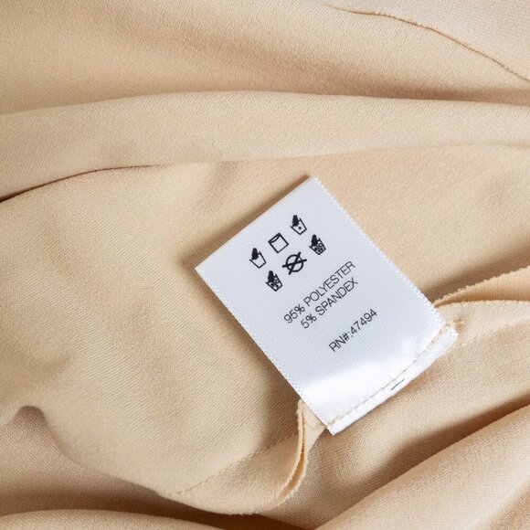 Norma Kamali Maxi Dress Beige Stretchy Jersey Obie Gown Blonde XL - Picture 13 of 13